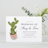 Invitation Prickly Pear Cactus main tiré Mariage Earthy (Debout devant)