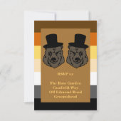 Invitation Pride d'ours mariage RSVP pour les gays (Dos)
