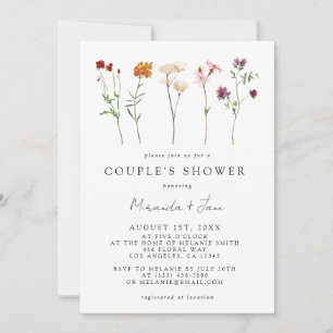 Invitation Pride Lesbienne fleur sauvage Floral Couple's Show