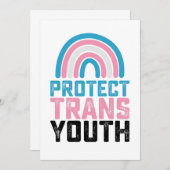 Invitation Pride LGBT Protéger les jeunes transgenres transge (Devant / Derrière)