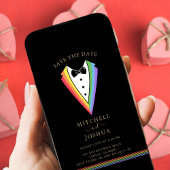 Invitation Pride Rainbow LGBTQ Mariage cardiaque