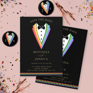 Invitation Pride Rainbow LGBTQ Mariage cardiaque