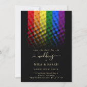 Invitation Pride Rainbow LGBTQ Mariage cardiaque (Devant)