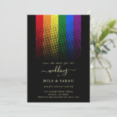 Invitation Pride Rainbow LGBTQ Mariage cardiaque (Debout devant)