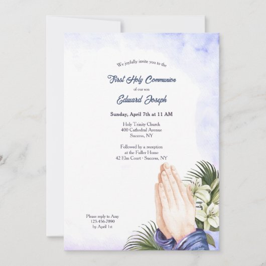 Invitation Prier Mains Religieuses (Devant)