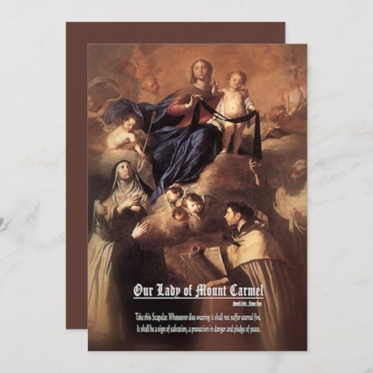 Invitation Prière à Notre-Dame du Mont Carmel (Devant / Derrière)