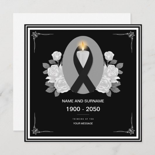 Invitation Prière funéraire (Devant / Derrière)