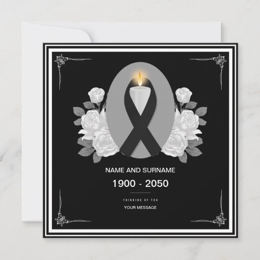 Invitation Prière funéraire (Devant)