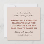 Invitation Prière humoristique d'action de grâces pour la fam (Dos)