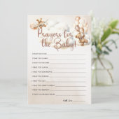 Invitation PRIÈRE POUR LE BÉBÉ, Jeu de Baby Shower Ourson Mig (Debout devant)