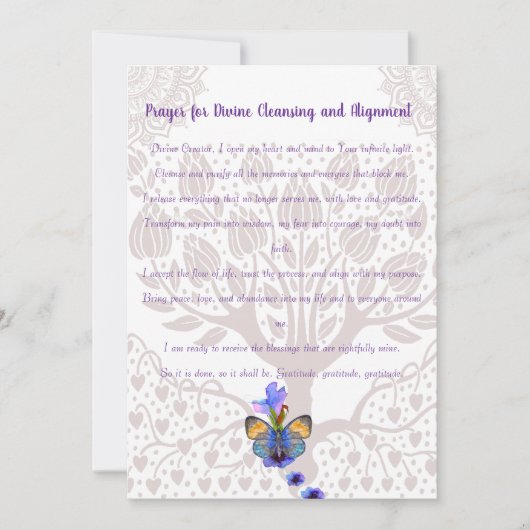 Invitation Prière pour le nettoyage et l'alignement divins (Devant)