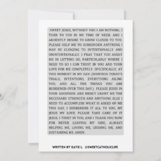 Invitation Prière quotidienne de renonciation