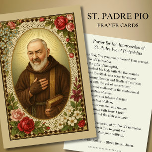 Invitation Prière Saint Padre Pio Prêtre catholique Roses