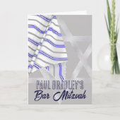 Invitation Prière Shawl Tallit Blue Silver Star de David (Devant)