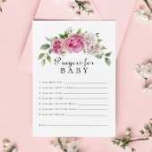 Invitation Prières d'arc floral rose Hydrangea pour bébé