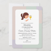 Invitation Primera Comunion Espagnoles filles Première Commun (Devant)
