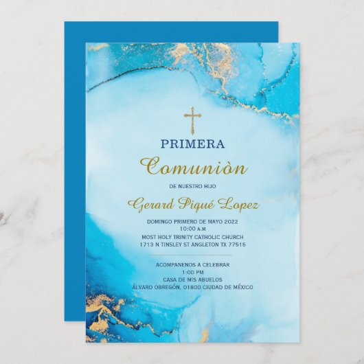 Invitation Primera comunion imprimable (Devant / Derrière)