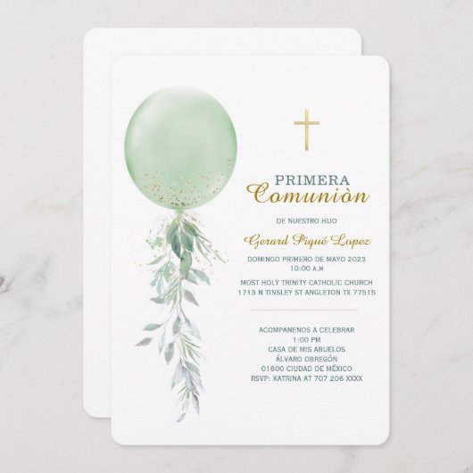 Invitation Primera comunion invitacible (Devant / Derrière)