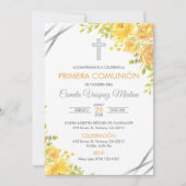 Invitation Primera Comunion Invitacion Fleurs Jaunes Cutes (Devant)