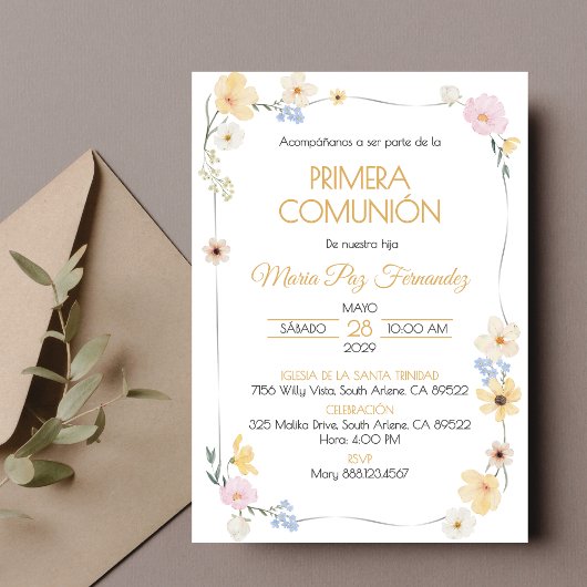 Invitation Primera Comunion Invitacion mignonne Première comm