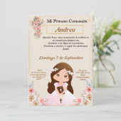Invitation Primera Comunión para niña (Debout devant)