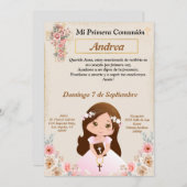 Invitation Primera Comunión para niña (Devant / Derrière)