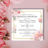 Invitation Primera Comunion Roses Roses Roses Roses Rose Prem