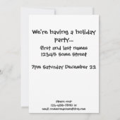 Invitation Primitive Folk Art Snowman Fête des Fêtes (Dos)