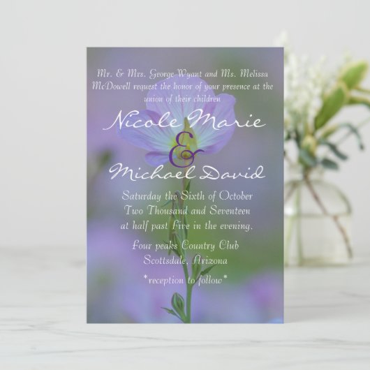 Invitation Primrose pourpre (Debout devant)