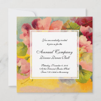 Invitation Primroses Vintages florales rétro chic