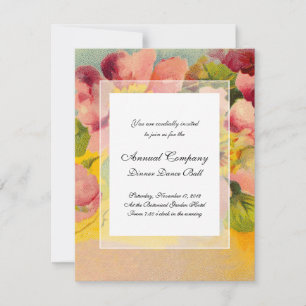 Invitation Primroses Vintages florales rétro chic