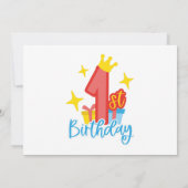 Invitation Prince 1ère fête d'anniversaire Photo (Dos)