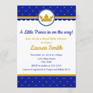 Invitation Prince Baby shower Baby Boy Royal
