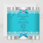 Invitation Prince Baby shower bébé garçon Turquoise dentelle  (Dos)