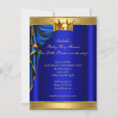 Invitation Prince Baby shower Bleu Or Rouge Brunette (Dos)