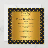 Invitation Prince Baby shower Boy Black Gold Ethnic (Dos)