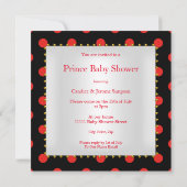 Invitation Prince Baby shower Red Black Boy Ethnic (Dos)