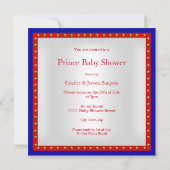Invitation Prince Baby shower Rouge Blanc Bleu Boy Ethnic (Dos)