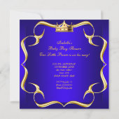 Invitation Prince Baby shower Royal Blue Gold Boy Crown 3 (Dos)