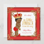 Invitation Prince Bébé Fils de l'Or Rouge Bain de Mousseline (Devant)