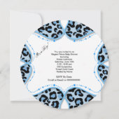 Invitation Prince Bébé Shower Garçon Bleu Léopard (Dos)