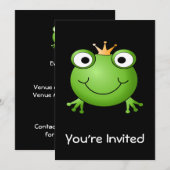 Invitation Prince de grenouille. Grenouille de sourire avec (Devant / Derrière)