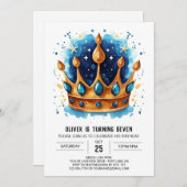 Invitation Prince en ligne Anniversaire Couronne (Devant / Derrière)