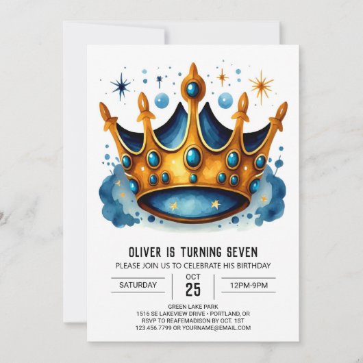 Invitation Prince Enchanted Anniversaire (Devant)