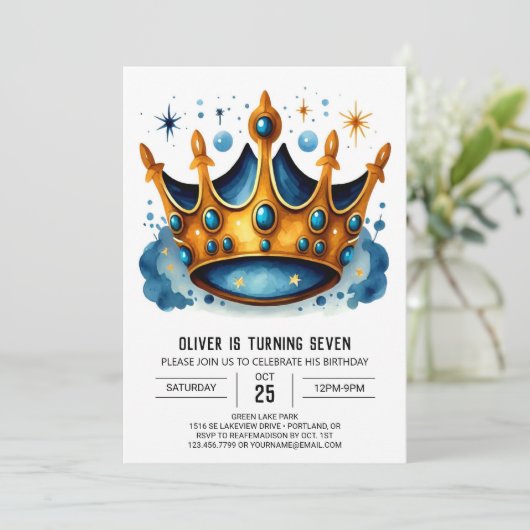 Invitation Prince Enchanted Anniversaire (Debout devant)