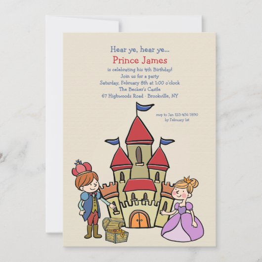 Invitation Prince et Château (Devant)