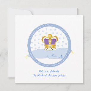 Invitation Prince George de Cambridge Coussin et Couronne
