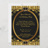 Invitation Prince King Gold Royal Couronne noire Anniversaire (Dos)