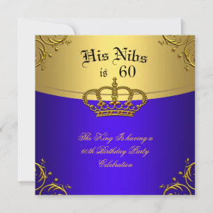 Invitation Prince King Red Gold Royal Blue Crown 60 Anniversa