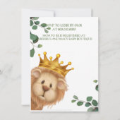 Invitation Prince Lion Golden Crown Baby shower (Dos)